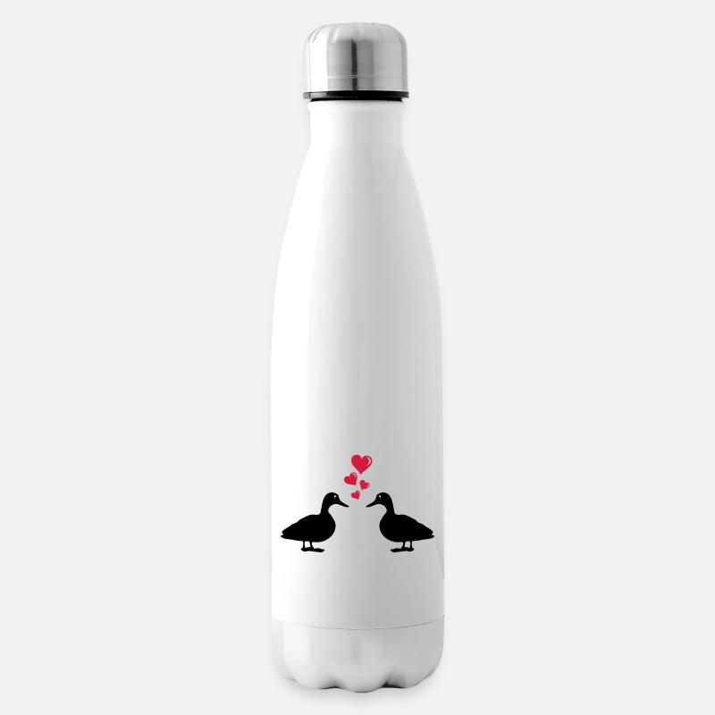 ducks_in_love_01 - Isolierflasche - Weiß