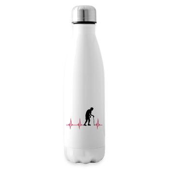 Heartbeat EKG grandpa - Insulated Water Bottle - white - Right