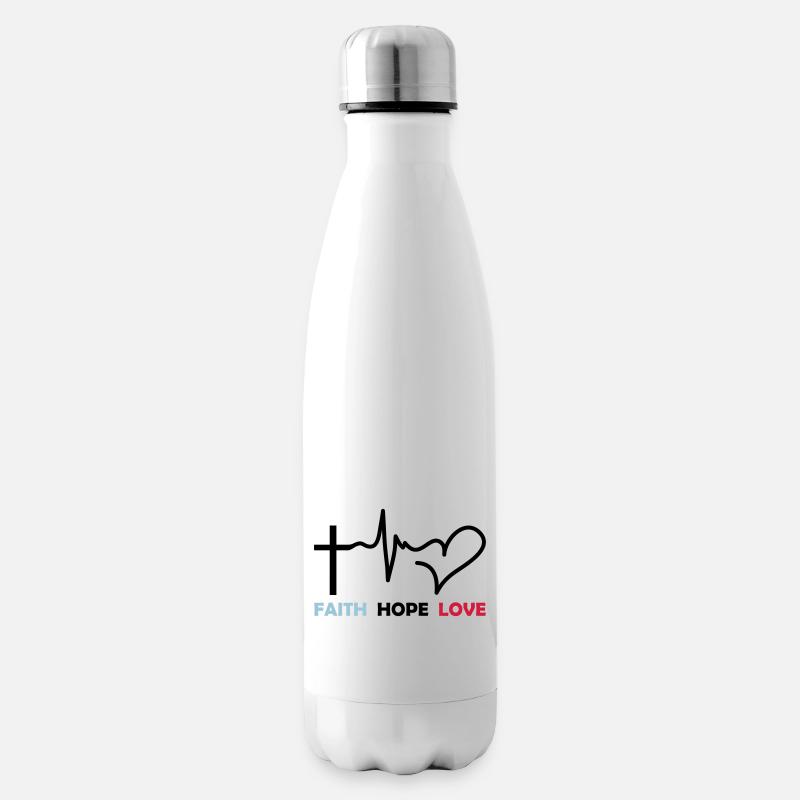 faith_hope_love_2 - Bouteille isotherme - blanc