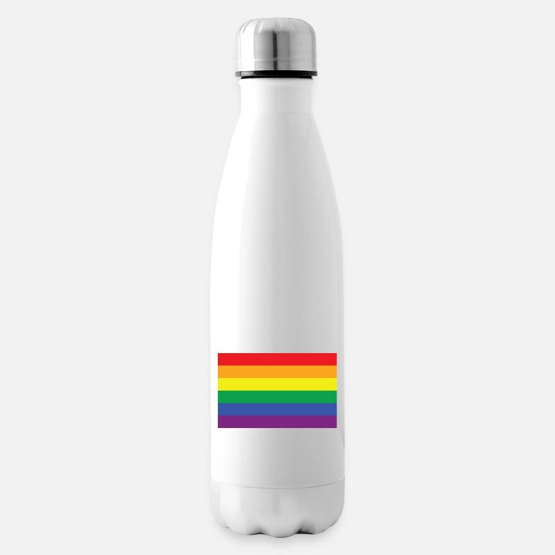 Regenbogen - Isolierflasche - Weiß