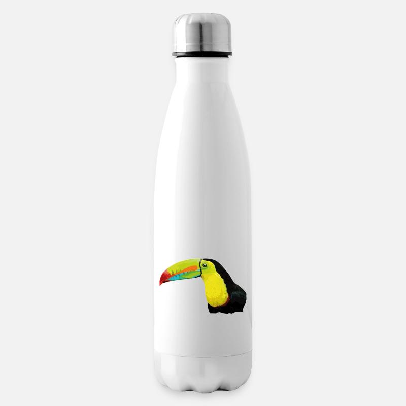 Tukan mit grüner Rechnung - Isolierflasche - Weiß