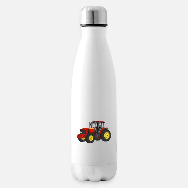 Traktor - Isolierflasche - Weiß