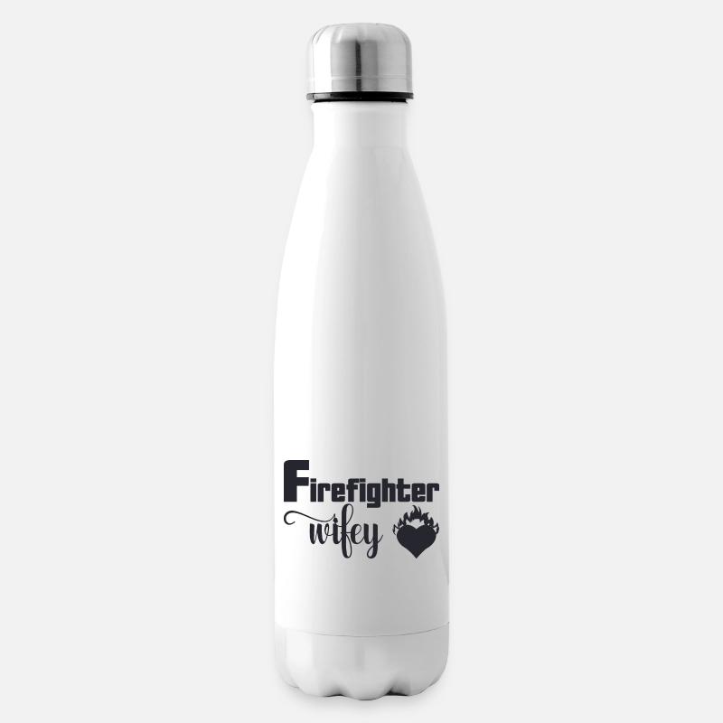 Feuerwehrmann Frau - Isolierflasche - Weiß