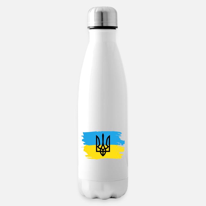 Trysub drapeau cadeau Ukraine Ukrainien Kiev - Bouteille isotherme - blanc