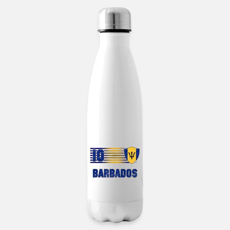 Barbados Fußball Mannschaft - Isolierflasche - Weiß