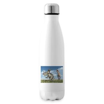 Tyrannosaurus Rex et Styracosaurus - Bouteille isotherme - blanc - Droite