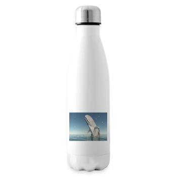 Emerging sperm whale and seagulls - Insulated Water Bottle - white - Right