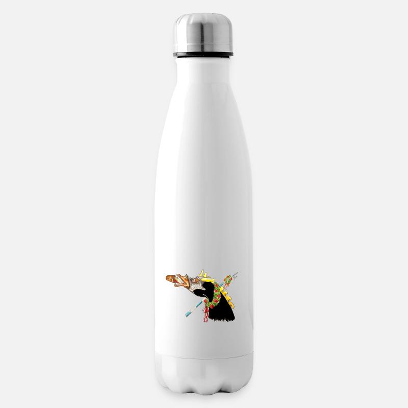 SAUFENDEr Gaul SCHWARZ GELB - Isolierflasche - Weiß