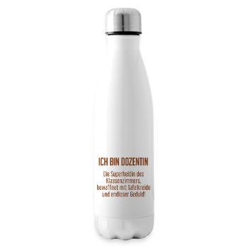 Dozentin - Die Superheldin des Klassenzimmers! - Isolierflasche - Weiß - Rechts