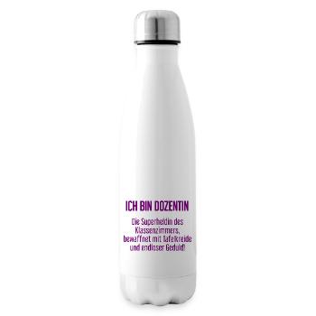 Dozentin - Die Superheldin des Klassenzimmers! - Isolierflasche - Weiß - Rechts