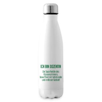 Dozentin - Die Superheldin des Klassenzimmers! - Isolierflasche - Weiß - Rechts