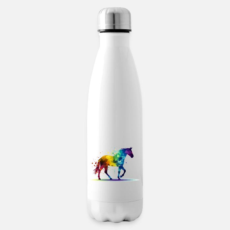 Pako das bunte Pferd - Isolierflasche - Weiß