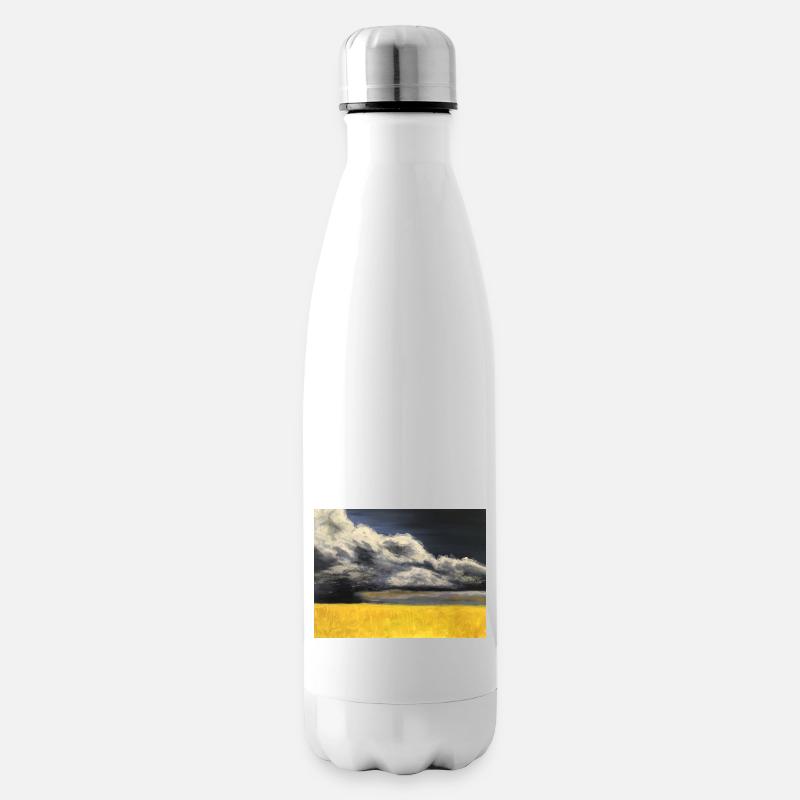Rabsfeld vor Gewitterwolken - Isolierflasche - Weiß