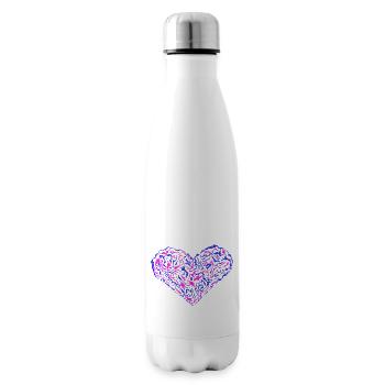 Blaues und rosa Herz. - Isolierflasche - Weiß - Rechts