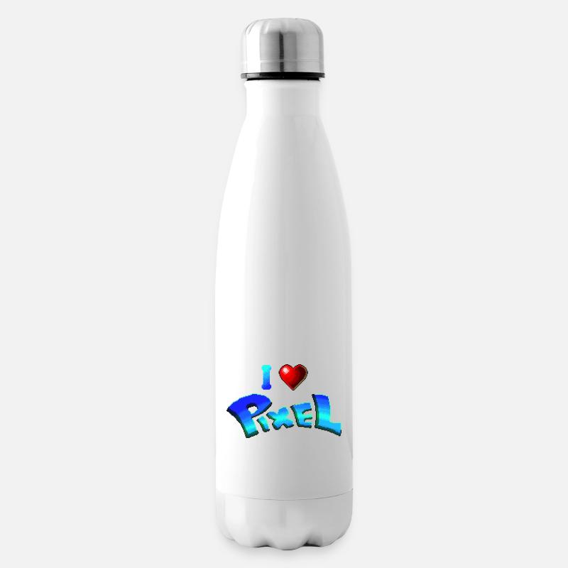 Ich liebe Pixel - Isolierflasche - Weiß