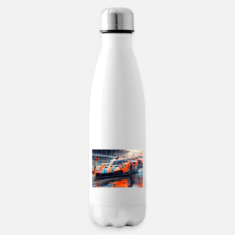 Course automobile - Bouteille isotherme - blanc