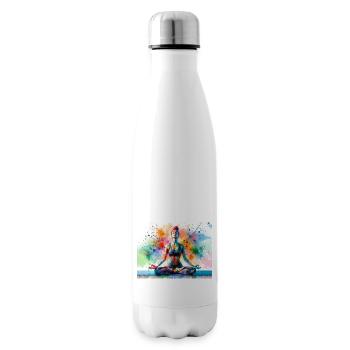 Yoga Exercise - Insulated Water Bottle - white - Right