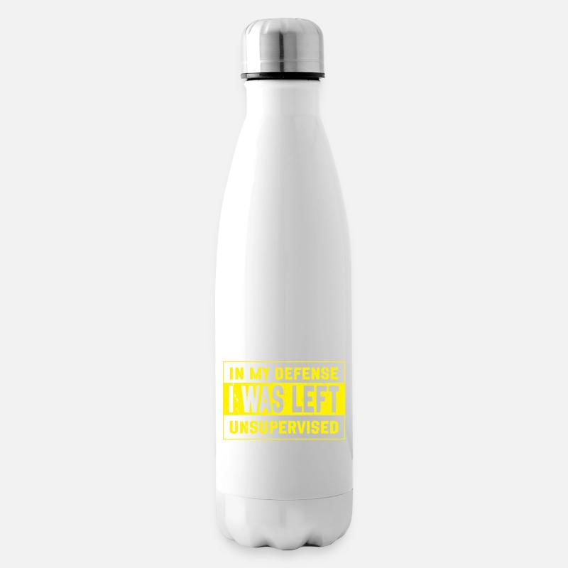 I was left unsupervised - Insulated Water Bottle - white