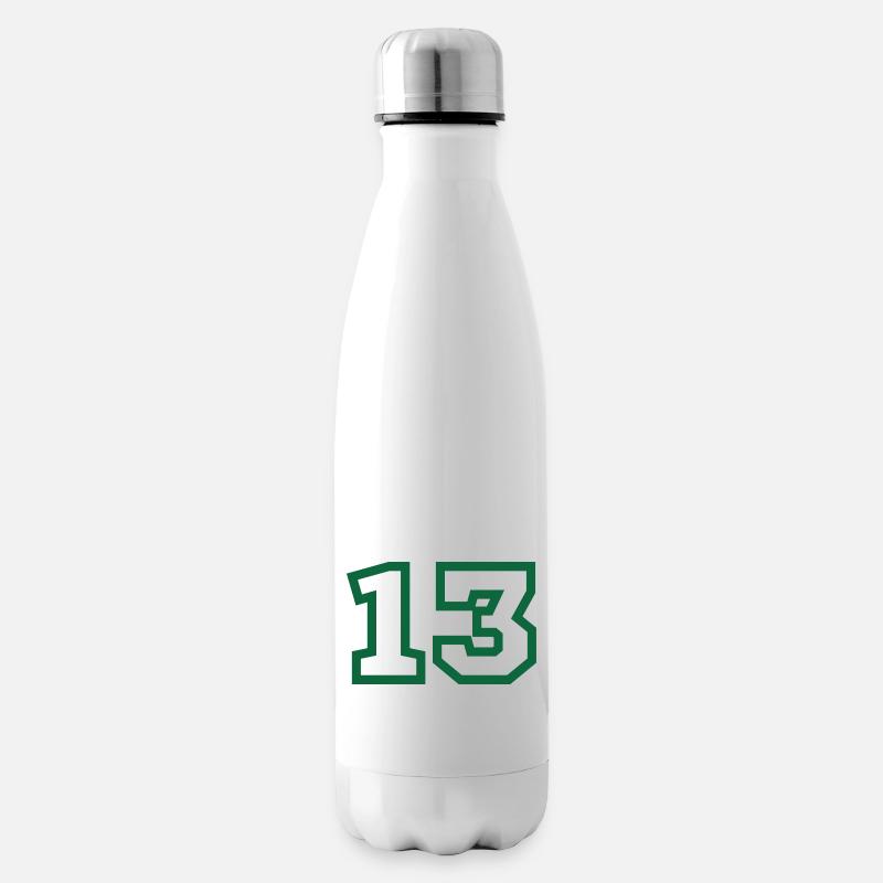 Numéro 13 sport vert - Bouteille isotherme - blanc