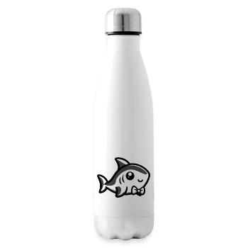 Requin mignon avec nœud papillon - Bouteille isotherme - blanc - Droite