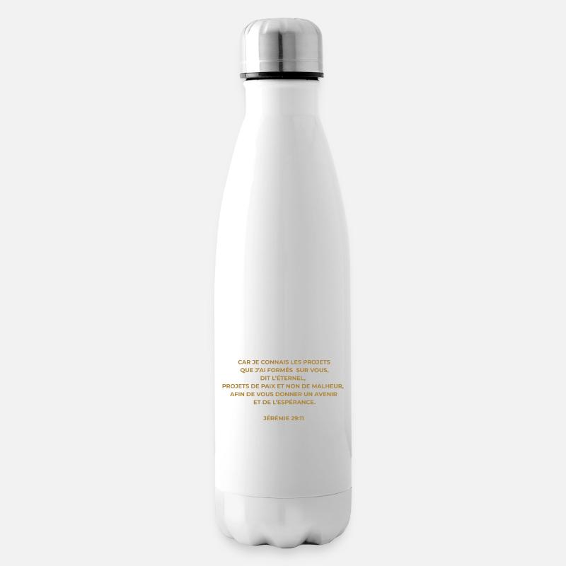 JÉRÉMIE 29 : 11 VERSET DE LA BIBLE - Version Or - Bouteille isotherme - blanc