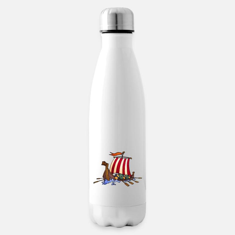 Wikingerschiff - Isolierflasche - Weiß