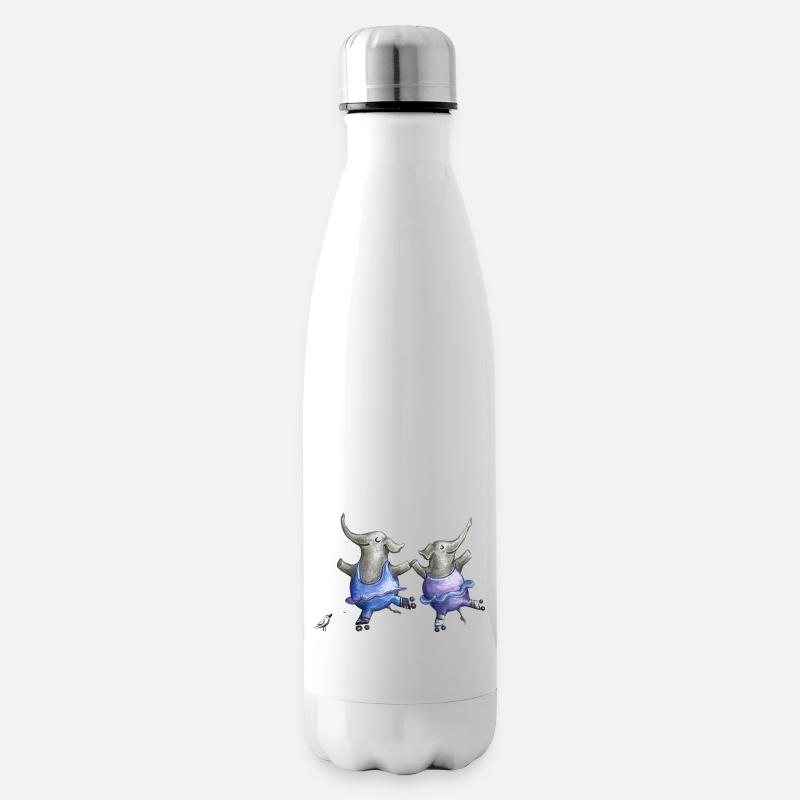 Roller skate elephant dance - Bouteille isotherme - blanc