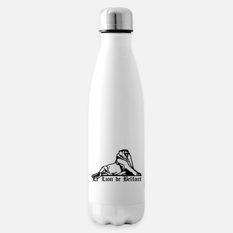 Lion de Belfort + texte gothique - Bouteille isotherme - blanc