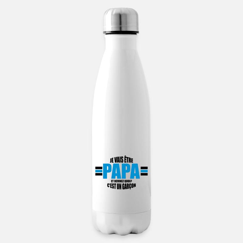 je vais être papa et devinez quoi c'est un garçon - Bouteille isotherme - blanc