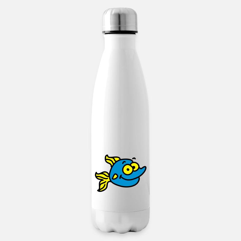 lustiger Fisch - Isolierflasche - Weiß