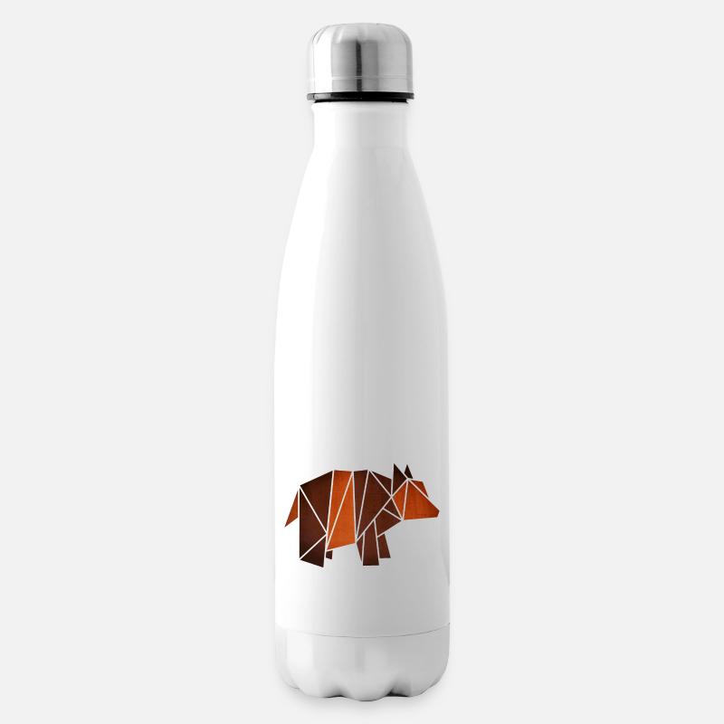 Origami: Bär (Pergament-Optik) - Bouteille isotherme - blanc