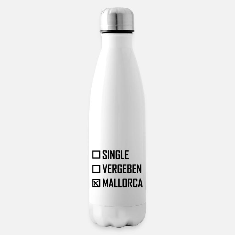 Singel Vergeben Mallorca Spruch - Isolierflasche - Weiß