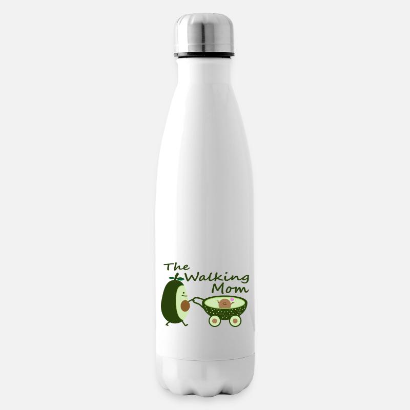 Avocado as a walking mom - Insulated Water Bottle - white