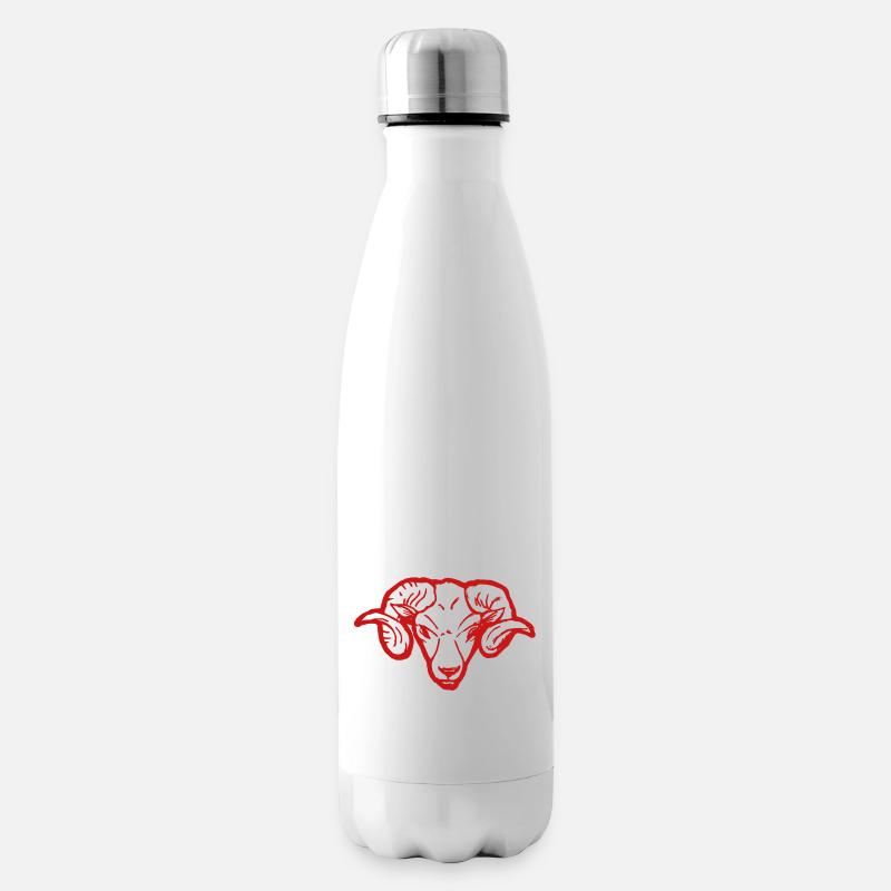 Roter Widderkopf Rammbock Geschenkidee Teufel - Isolierflasche - Weiß