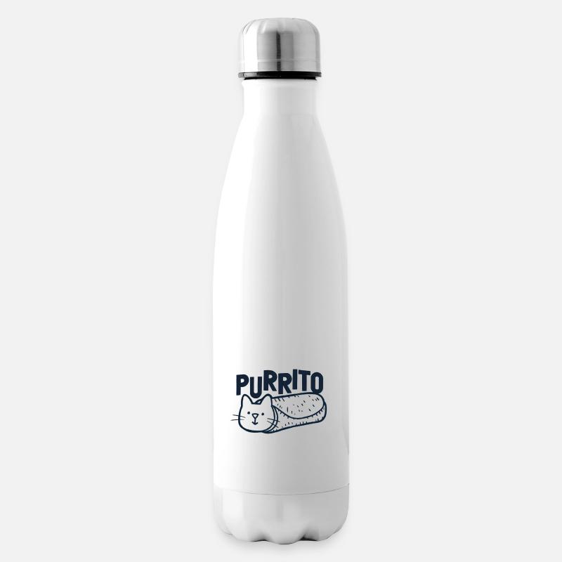 Purrito Doodle - Bouteille isotherme - blanc
