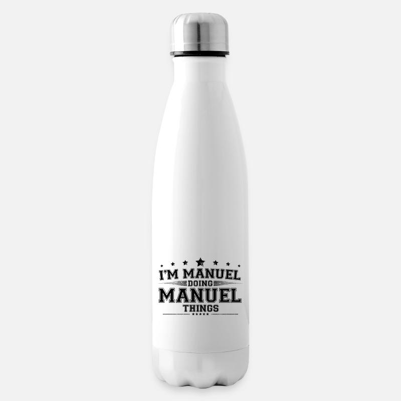 Ich bin Manuel, der Manuel Dinge macht - Isolierflasche - Weiß
