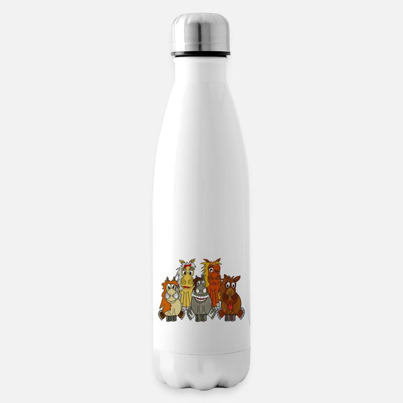 Groupe de poneys comiques - Bouteille isotherme - blanc