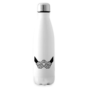 Daumen berühren Begrüßung Freunde - Isolierflasche - Weiß - Rechts