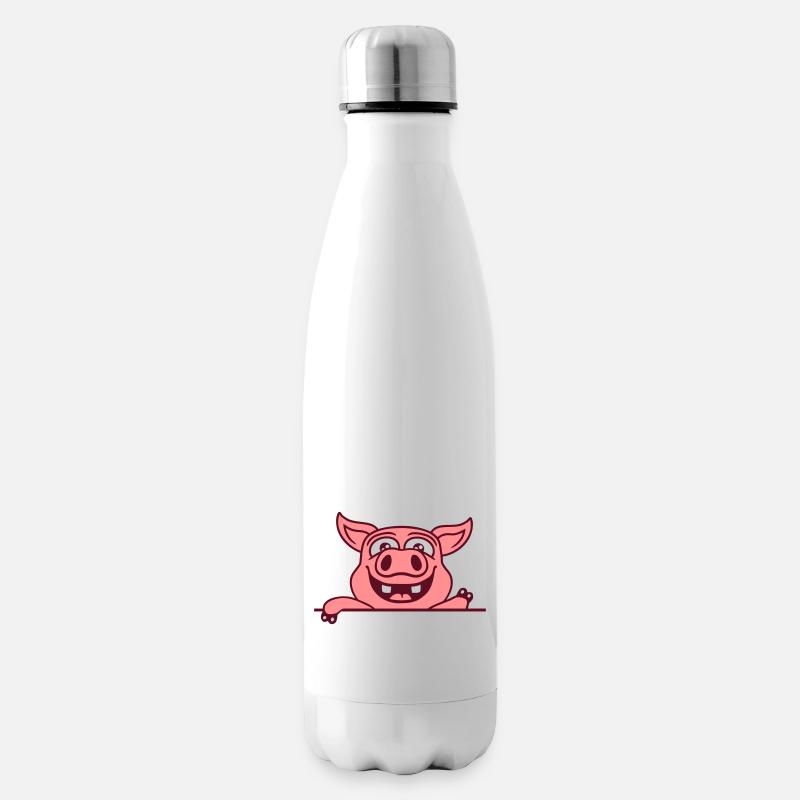 Vagues de cochon stables amicales - Bouteille isotherme - blanc