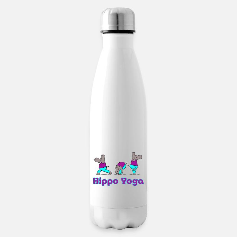 Hippo Yoga - Isolierflasche - Weiß