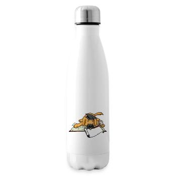 Dog Student Study University University Scholar Abi - Insulated Water Bottle - white - Right