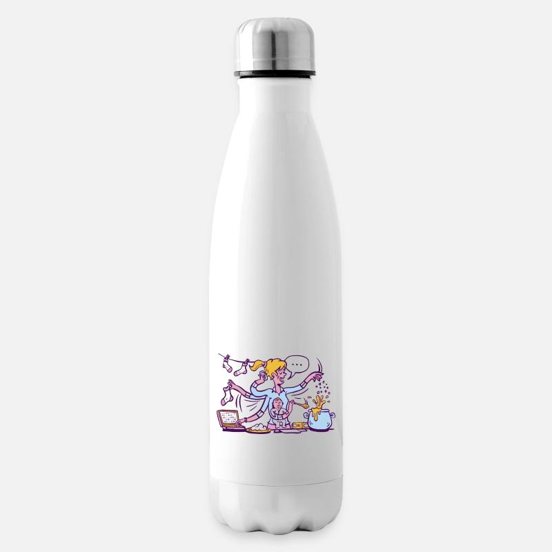 Hard working Mum - Tausendsassa Mama - Isolierflasche - Weiß