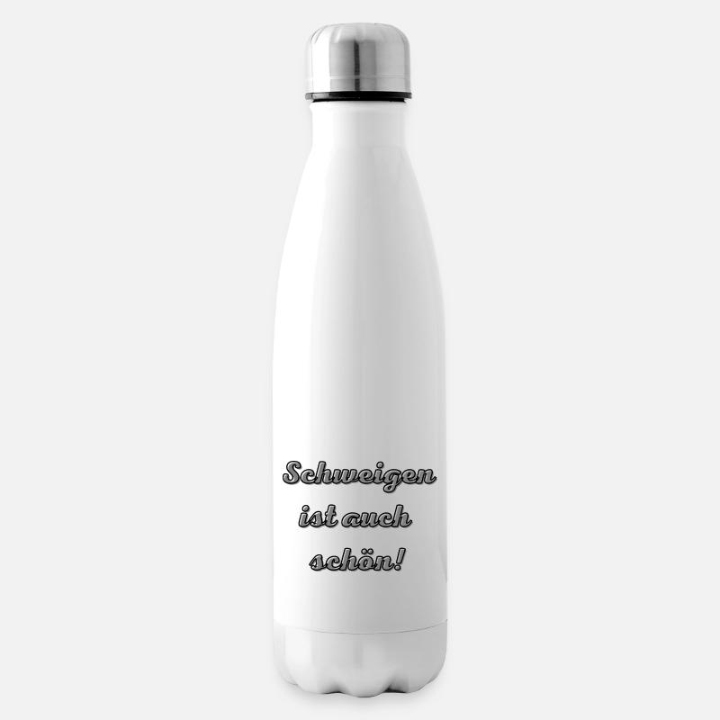 Schweigen ist auch schön - Stille statt Worte - Isolierflasche - Weiß