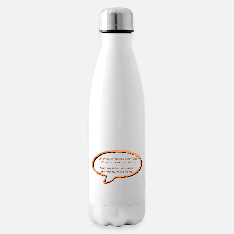 Grits under the cap - Insulated Water Bottle - white