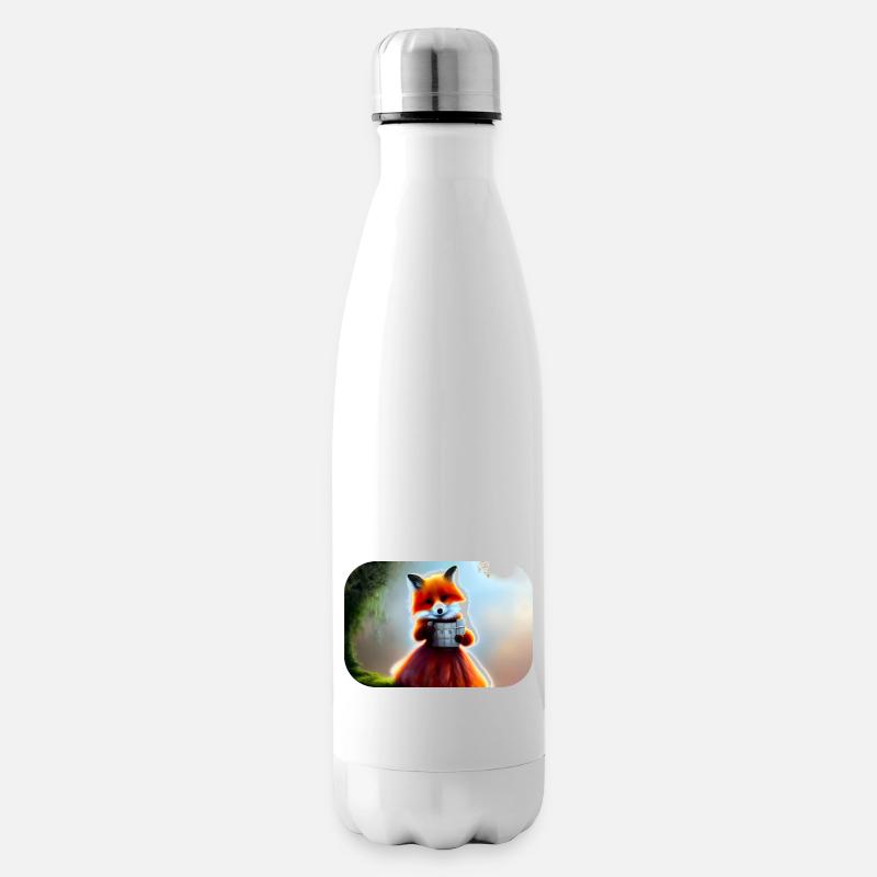 Fuchs im Kleid Füchsin - Isolierflasche - Weiß