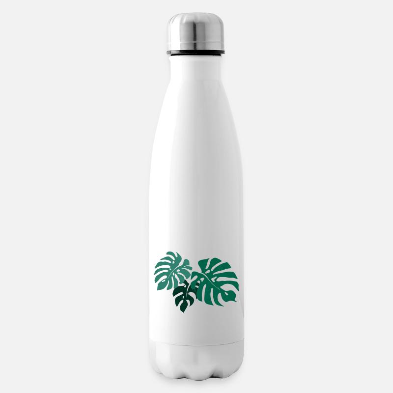Monstera - Isolierflasche - Weiß