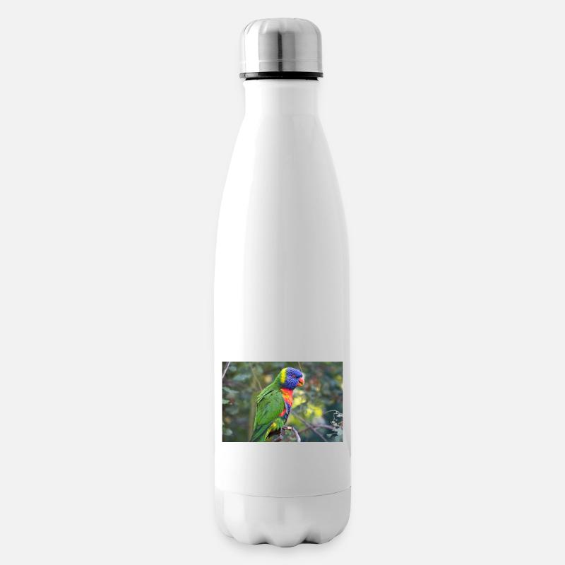 Regenbogenloris (Allfarblori, Trichoglossus) - Isolierflasche - Weiß