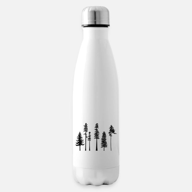 pine tree - Insulated Water Bottle - white