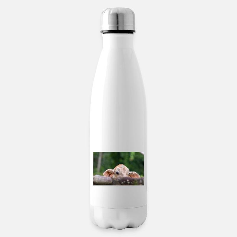 Das kleine Kalb hinter der Barriere - Isolierflasche - Weiß