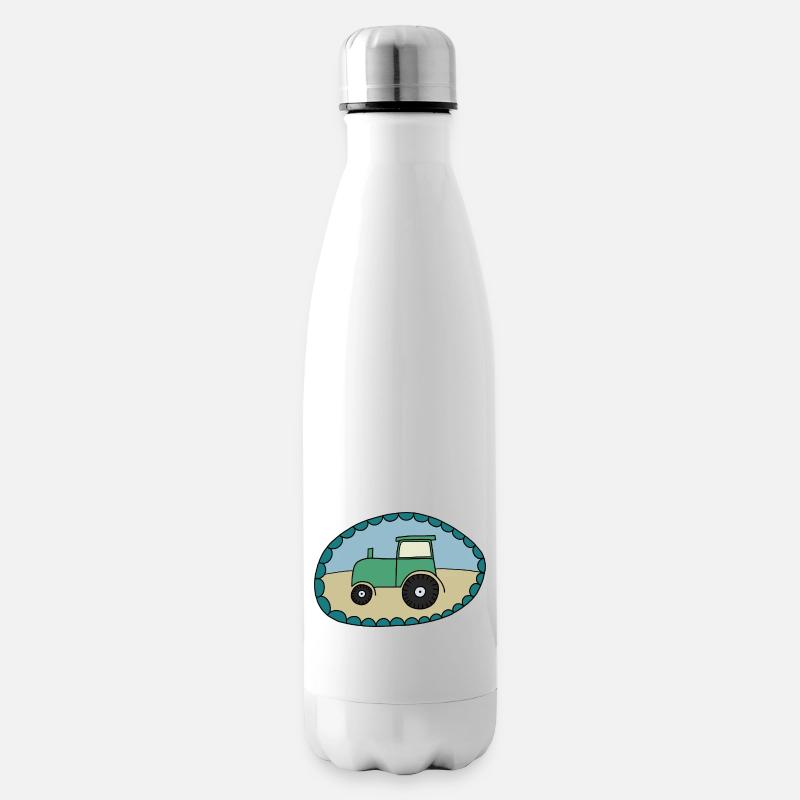 Traktor Design - Isolierflasche - Weiß